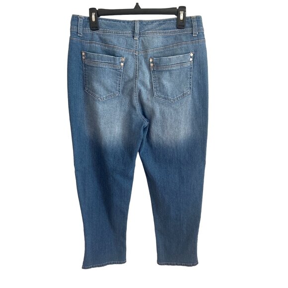 Style & Co Blue Lightly Distressed Denim Capris, Size 14 - Picture 2 of 7